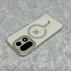 Ultra - Clear Slim Magnetic PC Cover - Shockproof Case with Question Mark Design for OnePlus 15 (GRAY)