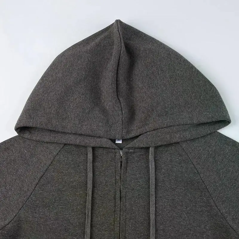 Casual Streetwear Basic Hooded Pockets Sweatshirt Tracksuit Solid Long Sleeve Hoodies Women 2026 Autumn Spring Fashion