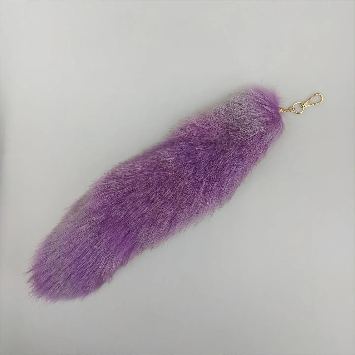 Luxurious Natural Fox Fur Tail Keychain - Chic Y2K Fashion Accessory, 40 cm