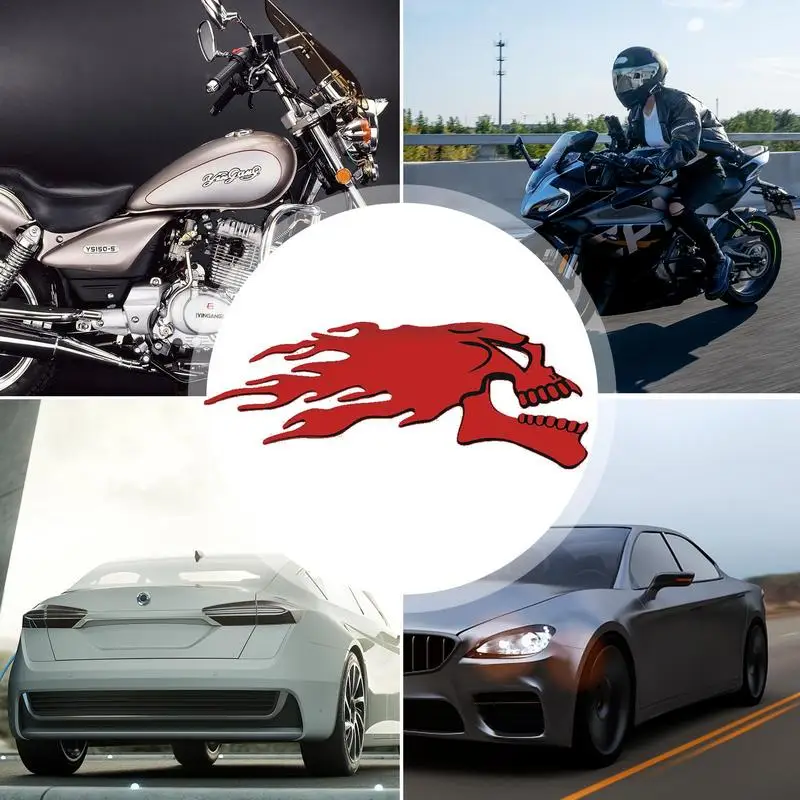 Skull Car Decal 3D Car Body Skull Shape Stickers 2Pcs Creative Car Decal Bumper Stickers Car Side Decal Decorative Car Stickers