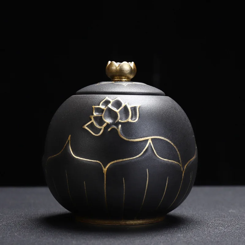 Black Urns for Ceramics Ashes Sealed Cremation Funeral Keepsake Human Pet Memorial Suitable Home Fireplaces Burial Ash Urn