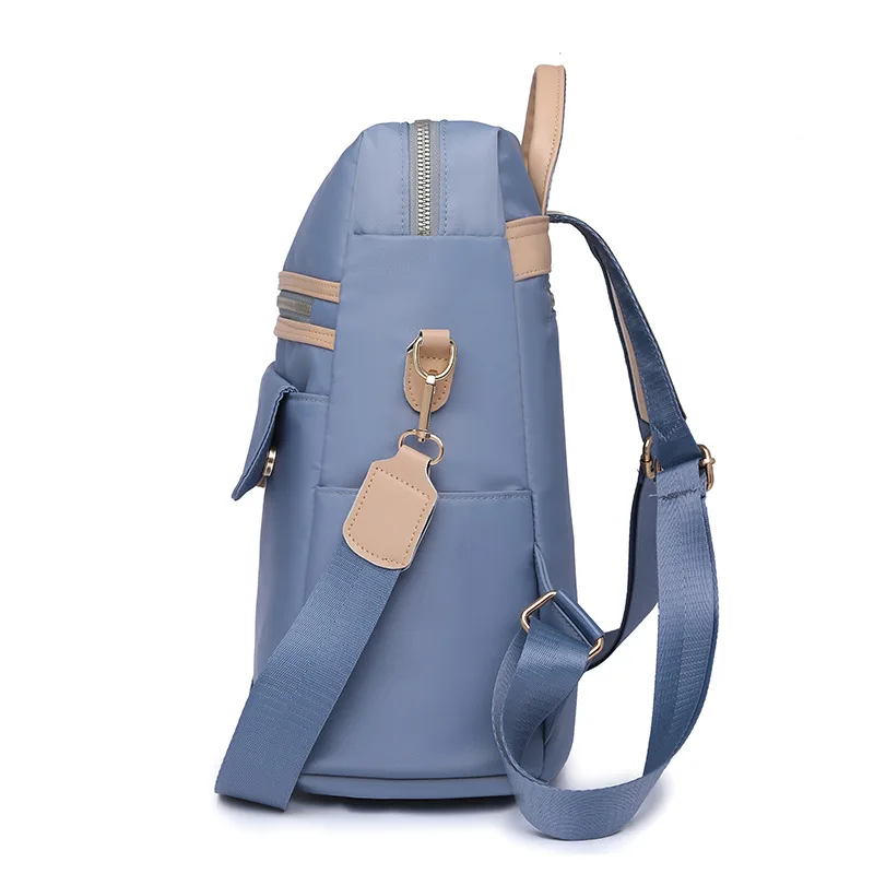 Summer Tassel Oxford Cloth Backpack Women's Contrast Color Lightweight and Large Capacity Travel Backpack Casual Student Sc