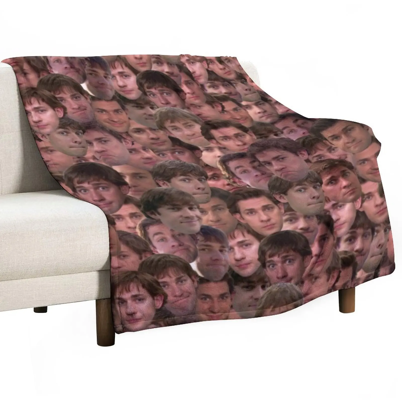

The Many Faces of Jim Halpert - Mashup Throw Blanket Tourist Blanket Warm Blanket