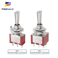Mini Toggle Switch 3 Position 2 Position ON OFF ON DPDT SPST DPST 6A 125VAC 3A 250VAC Latching Flat Handle for Car Truck - Image 4