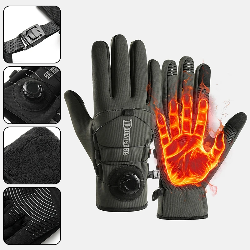 Unisex Winter Fishing Cycling Glove  Warm Touchscreen Gloves Skiing Snowboard Non slip Thermal Lining Mittens