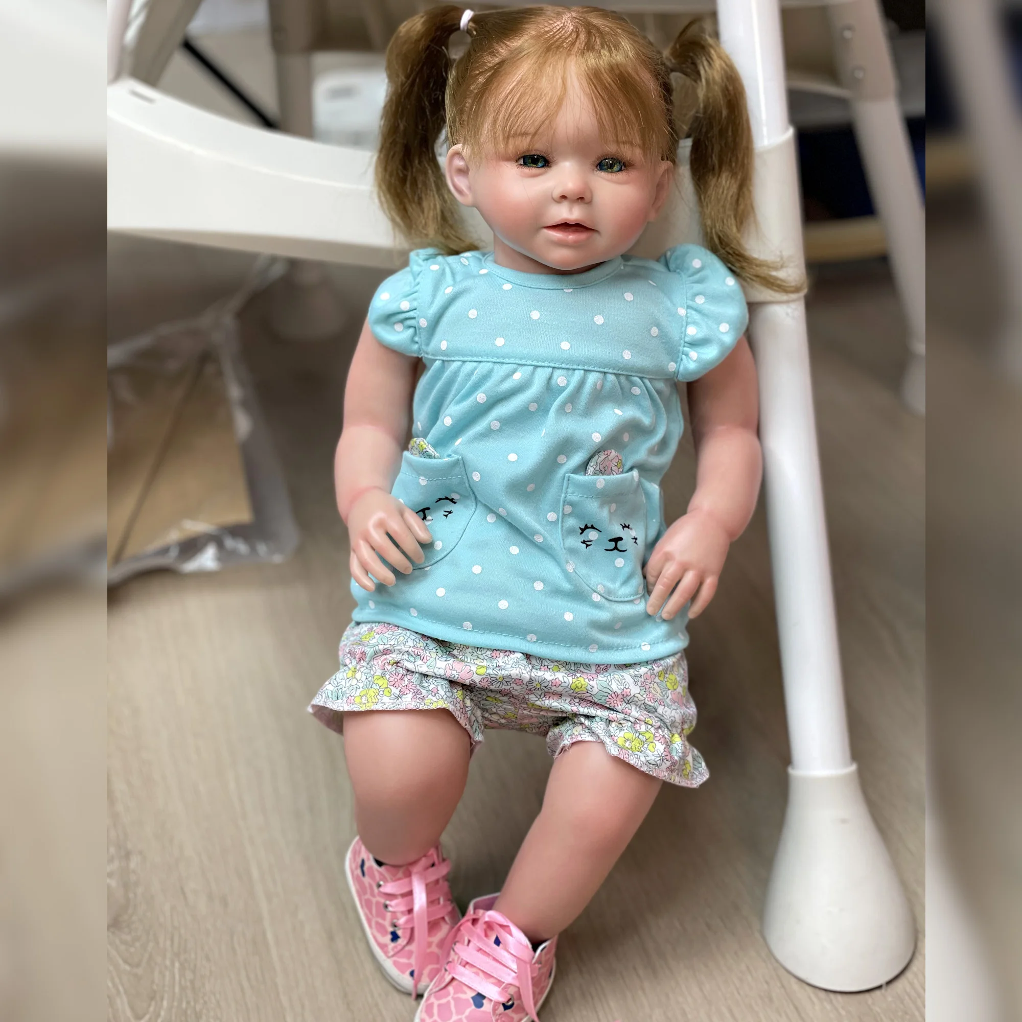

Кукла РЕБОРН Bebe Reborn 20 дюймов, мягкая виниловая Кукла-смайлик с крашеными волосами для новорожденных