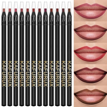 1PC Waterproof Matte Lip Liner Contours Lips in Shades Lipstick Long Lasting Non-stick Cup Hydrating Lip Makeup 12 Colors Gifts