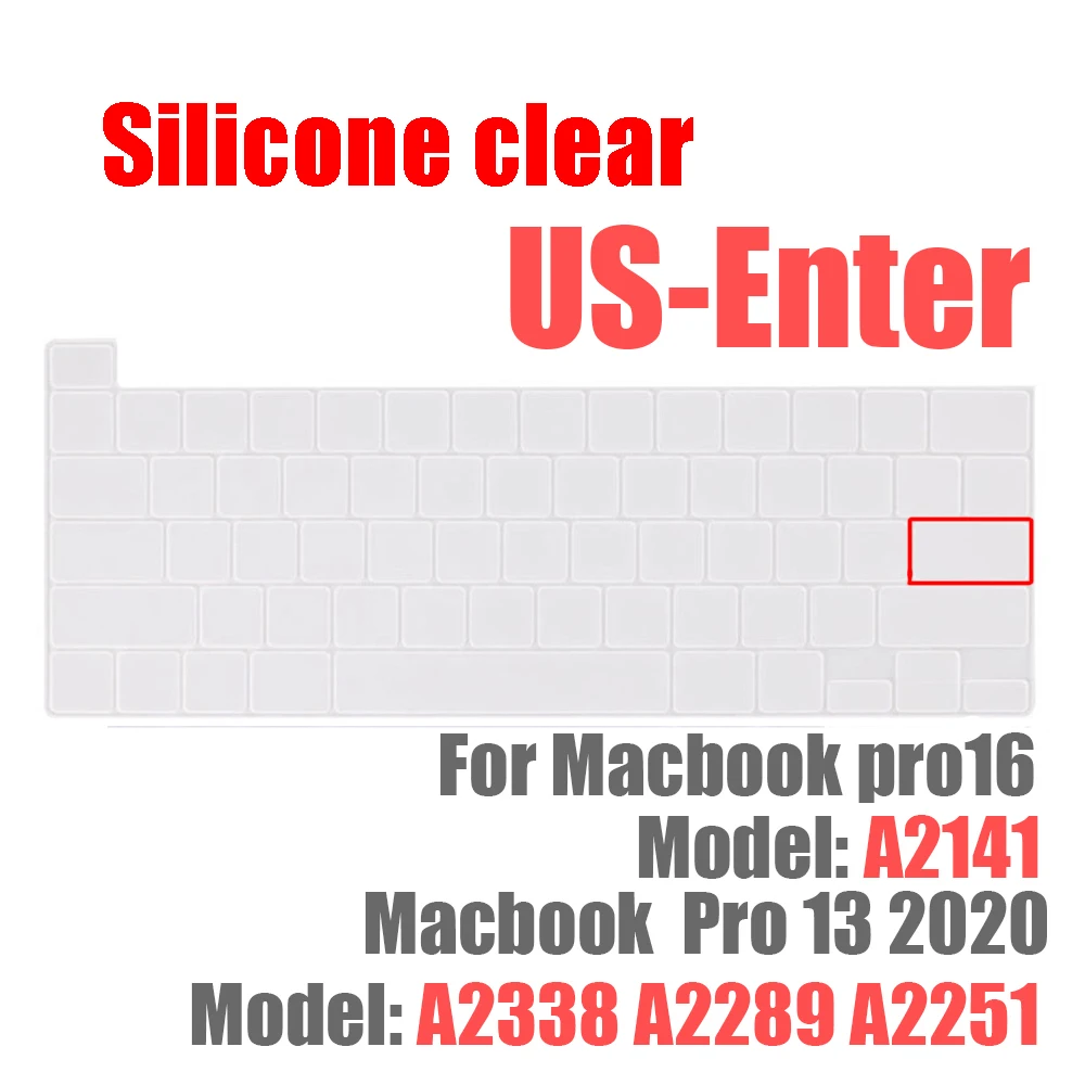 Eua para Macbook Pro 13 2023 m1 Chip A2338 Pro 162023 And141 Teclado Capa de Silicone Macio A2251 A2289 Protetor de Teclado Pele ue - Imagem 2