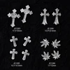10pcs/lot Luxury Silver Cross Crucifix Nail Art Charm Parts Alloy Rhinestone Crystal Manicure Nail Accesorio Supplies Decoration 1