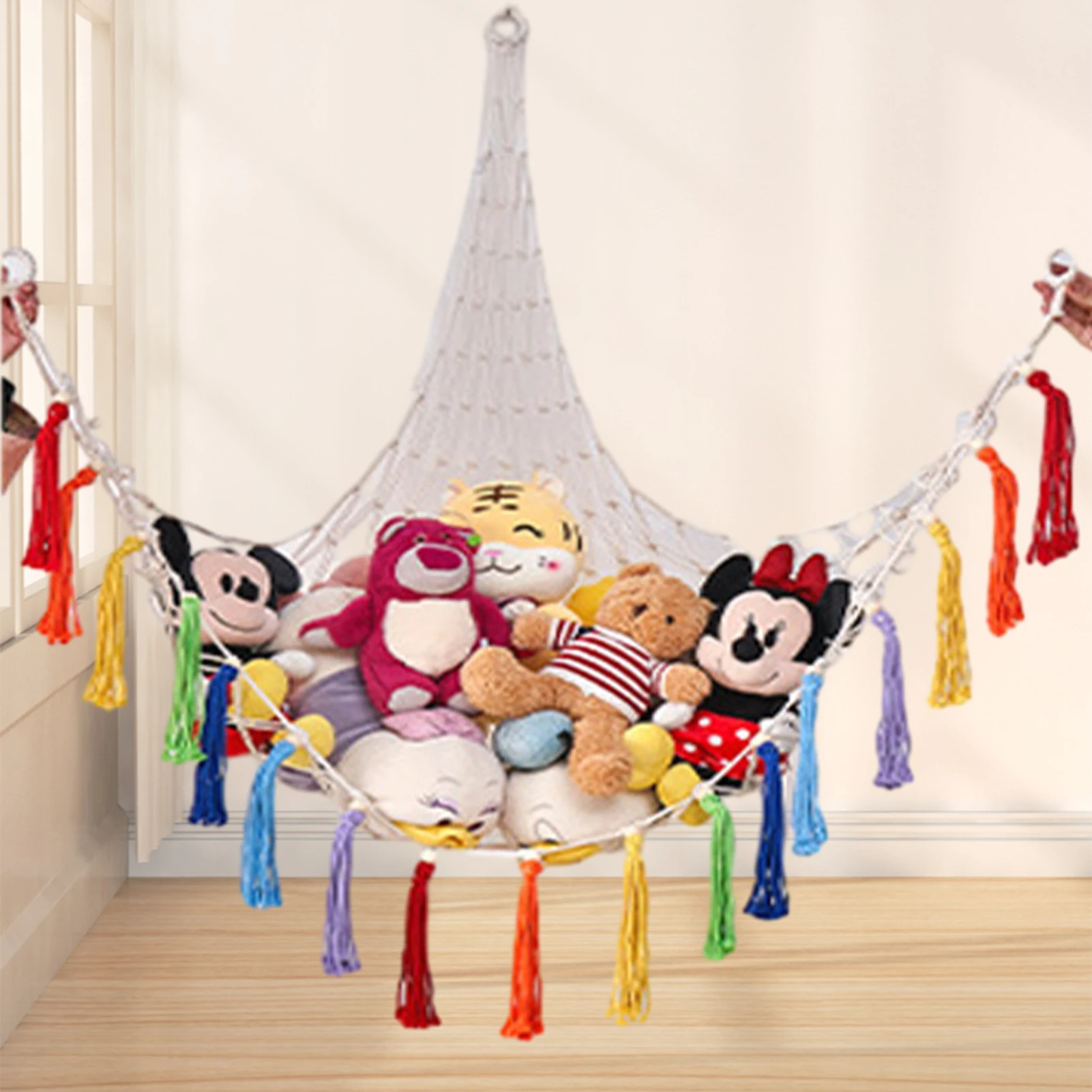 

Гамак плюшевый, подвесная сетка для хранения игрушек, для детской комнаты, для уголков, мягкая подвесная койка