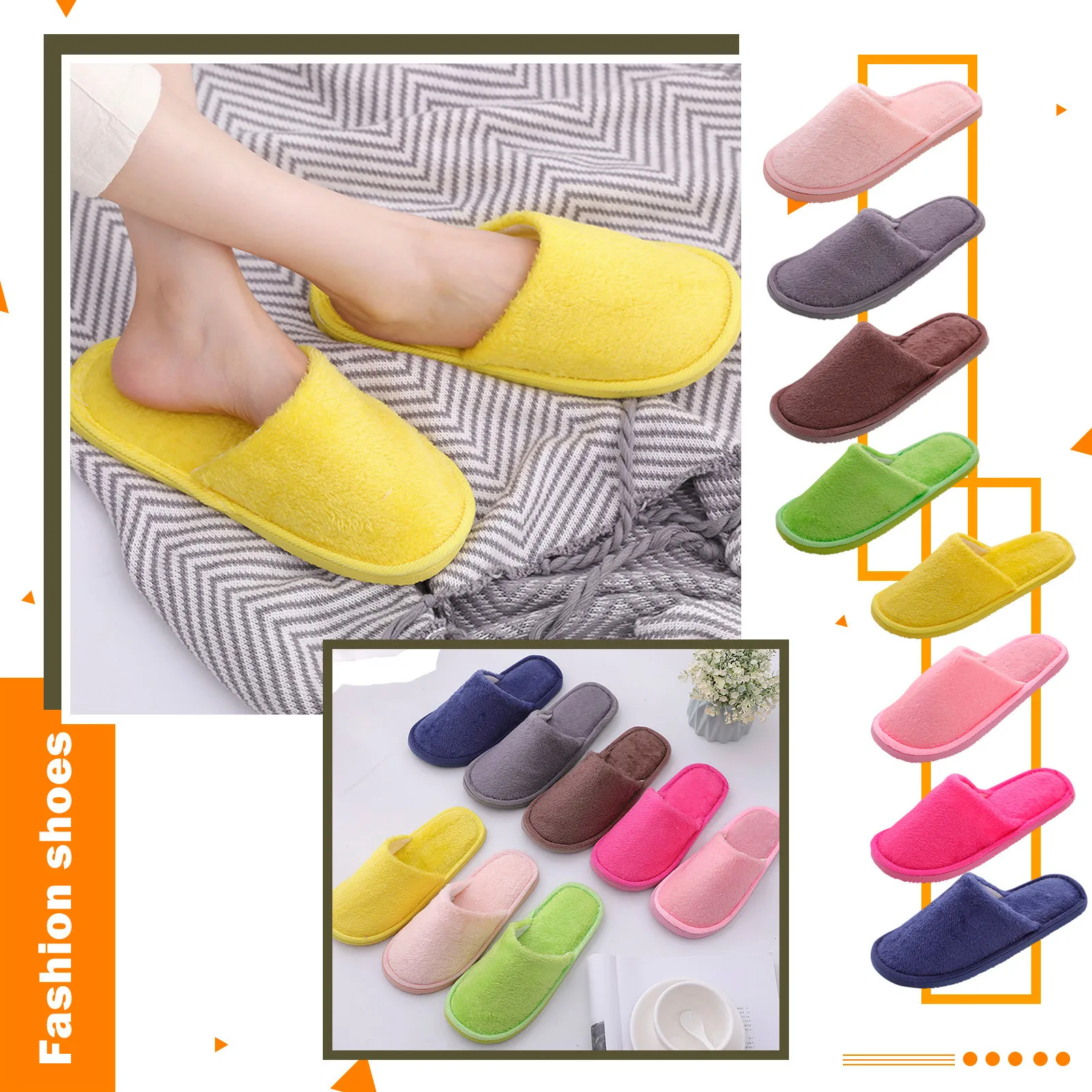 Slippers Women Men Indoor House Push Soft Cute Cotton Slippers Shoes Non-slip Floor Home Slippers Women Slides For Bedroom - 2