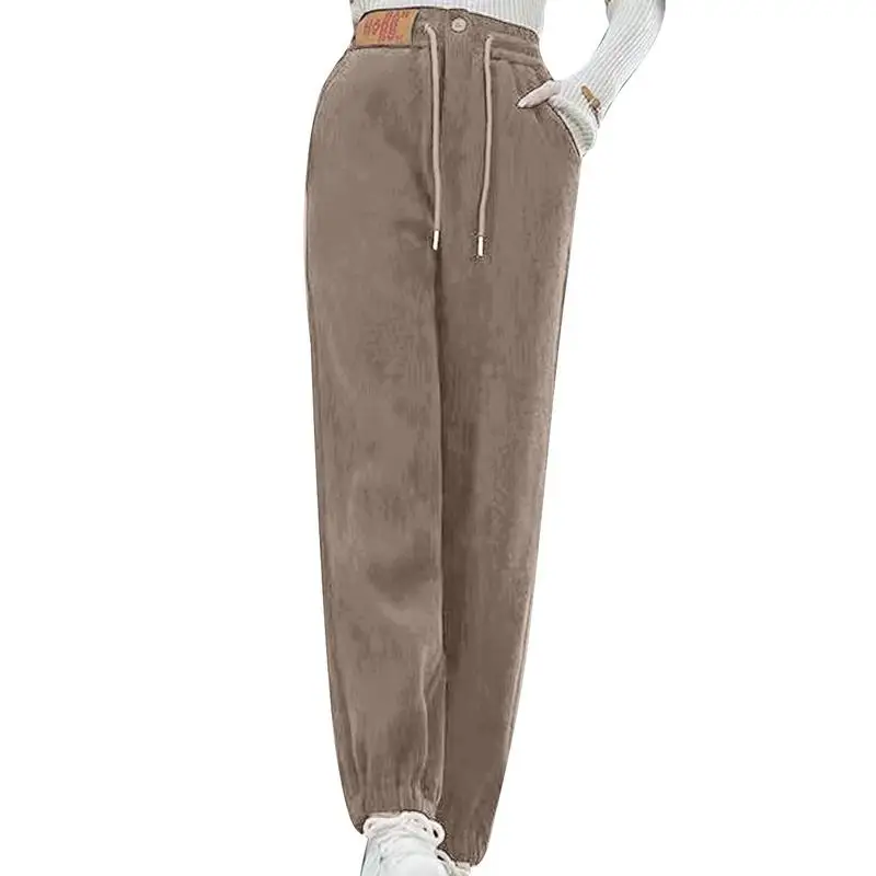 

Fleece Lined Sweat Pants Women Jogging Pants High Waist Composite Fleece Sweatpants Winter Thermal Ski Hiking Running Joggers