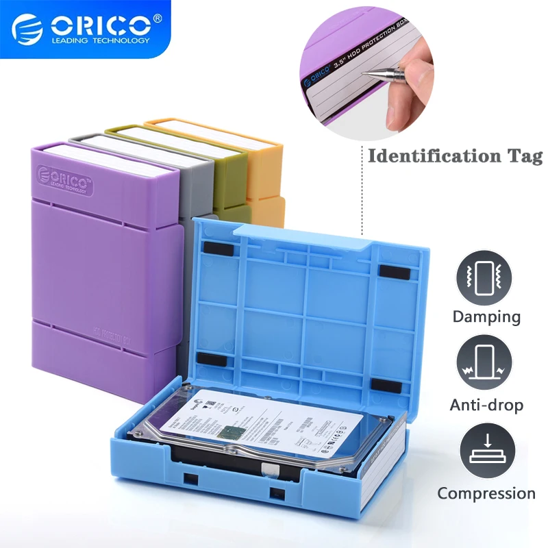 hard drive box ORICO PHP-35 hard drive box shockproof storage bag 3.5 inch hard drive protection box protective cover with waterproof function