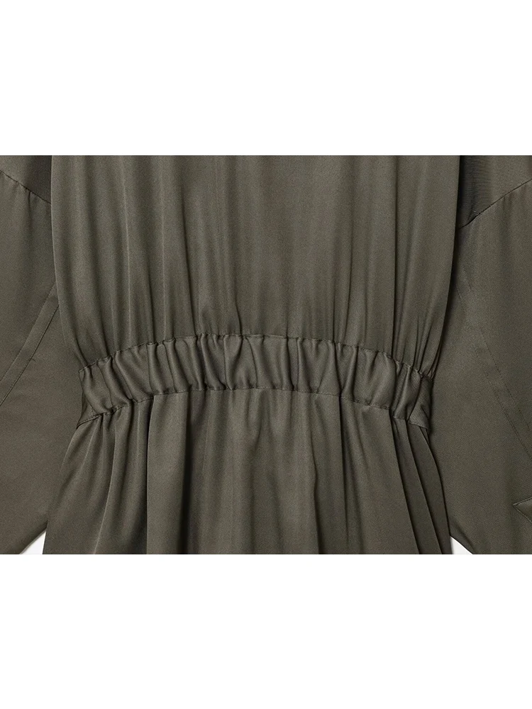 TFMLN Autumn New Women's Lapel Trench Chic Single-breasted Solid Color Belt Casual Loose Jacket Fashion Ladies Street Outwear