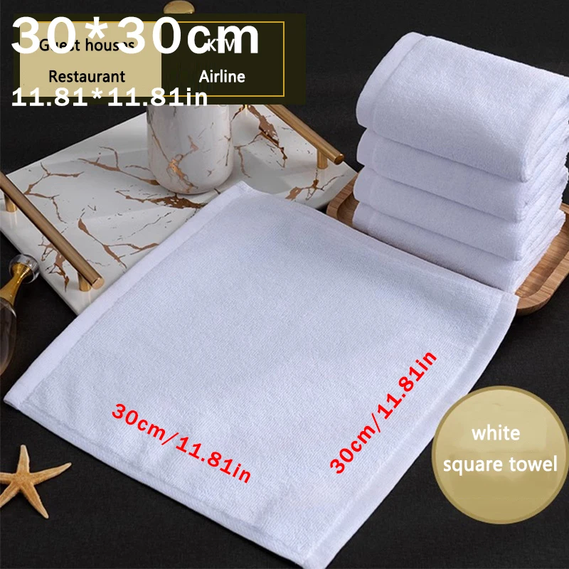 Description Picture 3 of itemWhite Soft cotton Fabric Face Towel Hotel Bath Towel Wash Cloths Hand Towels Portable Multifunctional Cleaning Towel