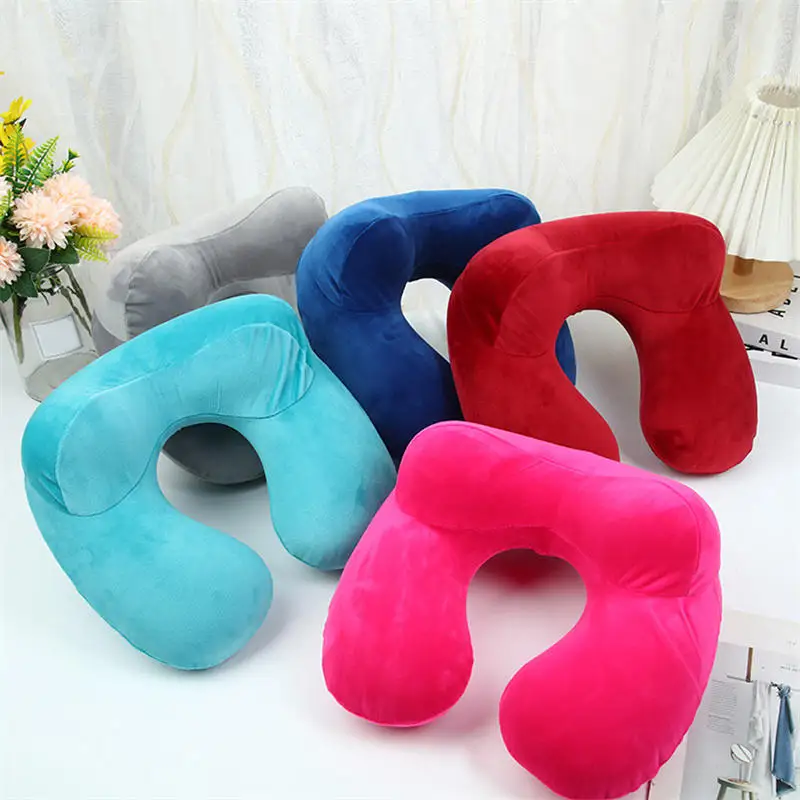 Portable U-Shape Travel Pillow For Airplane Car Inflatable Neck Pillow Comfortable Pillows For Sleep Home Travel Accessories 2