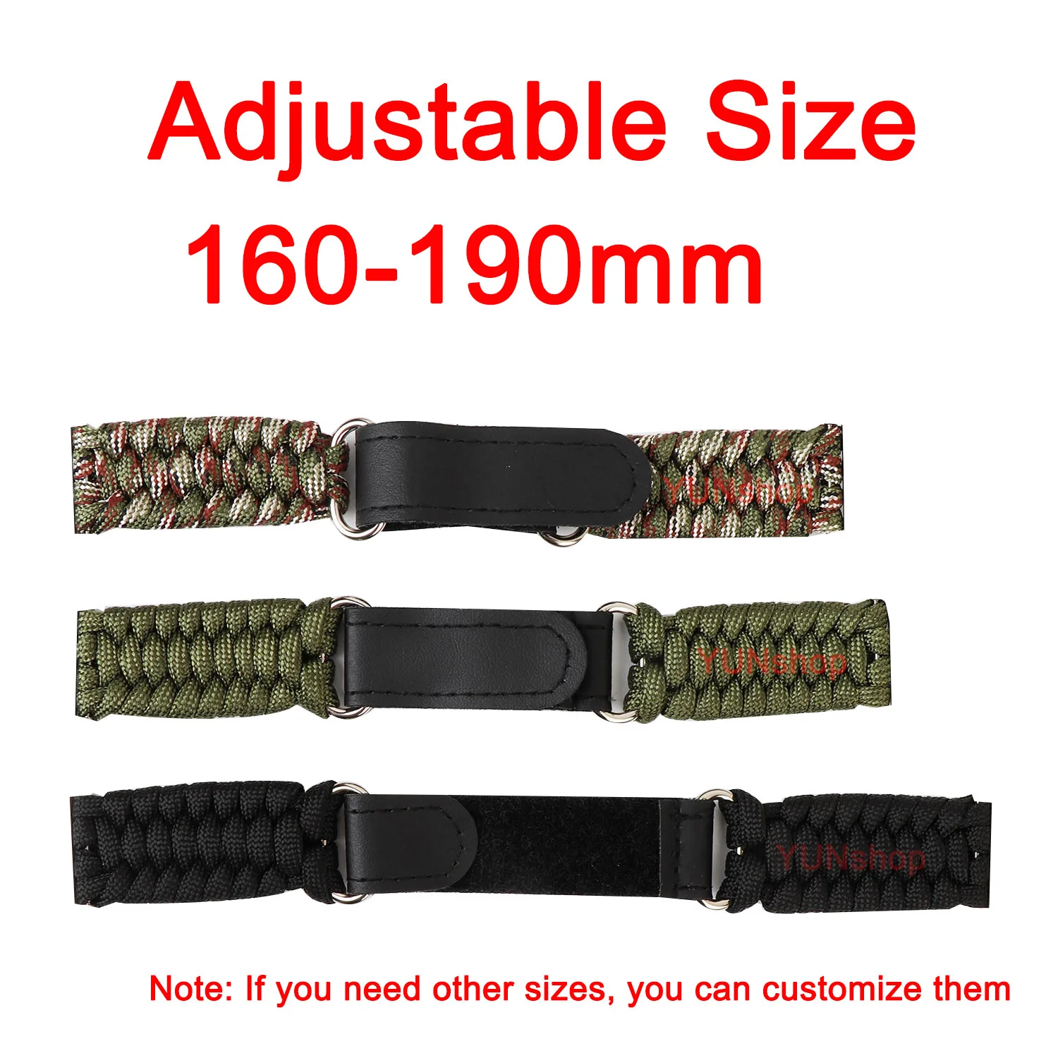 Nylon Umbrella Rope Bracelet Watch Strap - 22mm/20mm Band