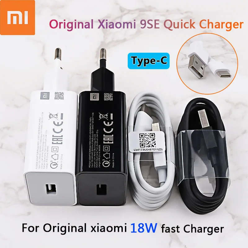 65w charger Xiaomi Mi 9 SE Fast Charger QC3.0 18W Quick Charge Adapter USB Type C Cable For Mi 9 8 se 6 9T A1 A2 Redmi Note 7 8 K20 k30 Pro best 65w usb c charger