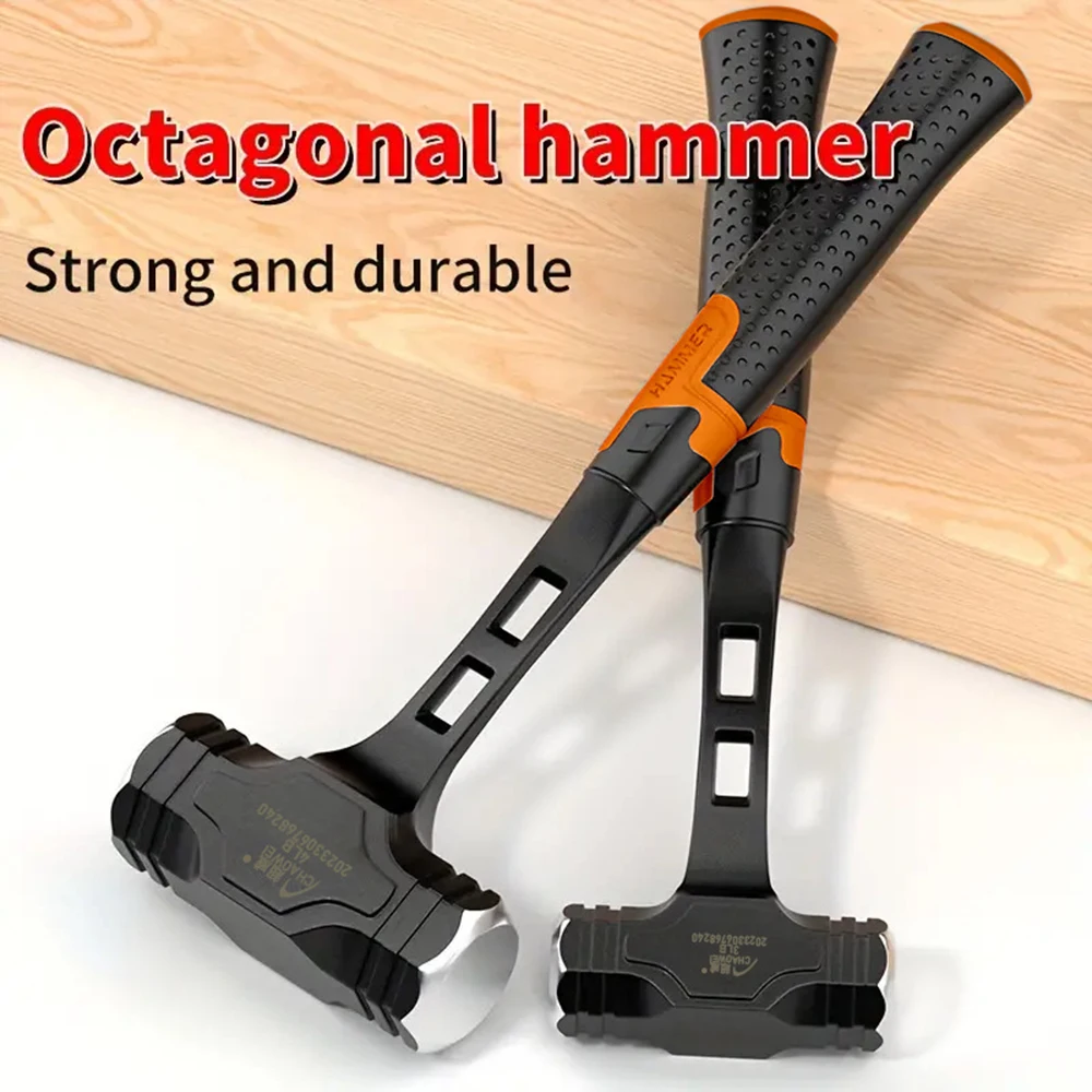 Heavy-Duty Octagon Hammer with Soft Grip for Construction and Demolition