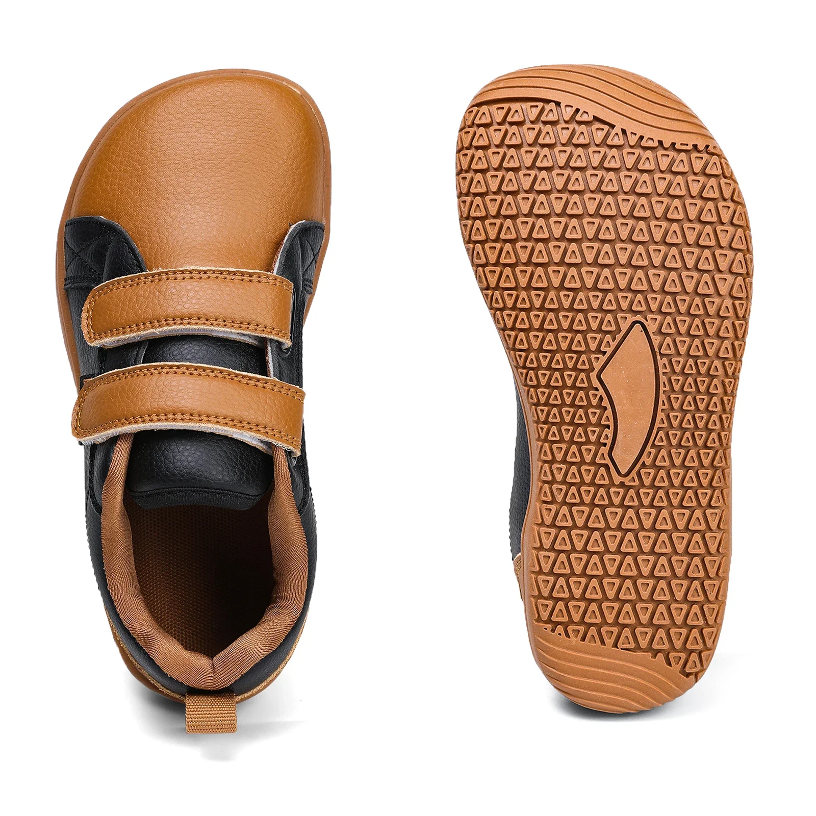 Description Picture 4 of itemBoys Girls Wide Toe Barefoot Shoes Kids Minimalist Fashion Sneakers Lightweight Hook Loop Artificial Leather Walking Flats