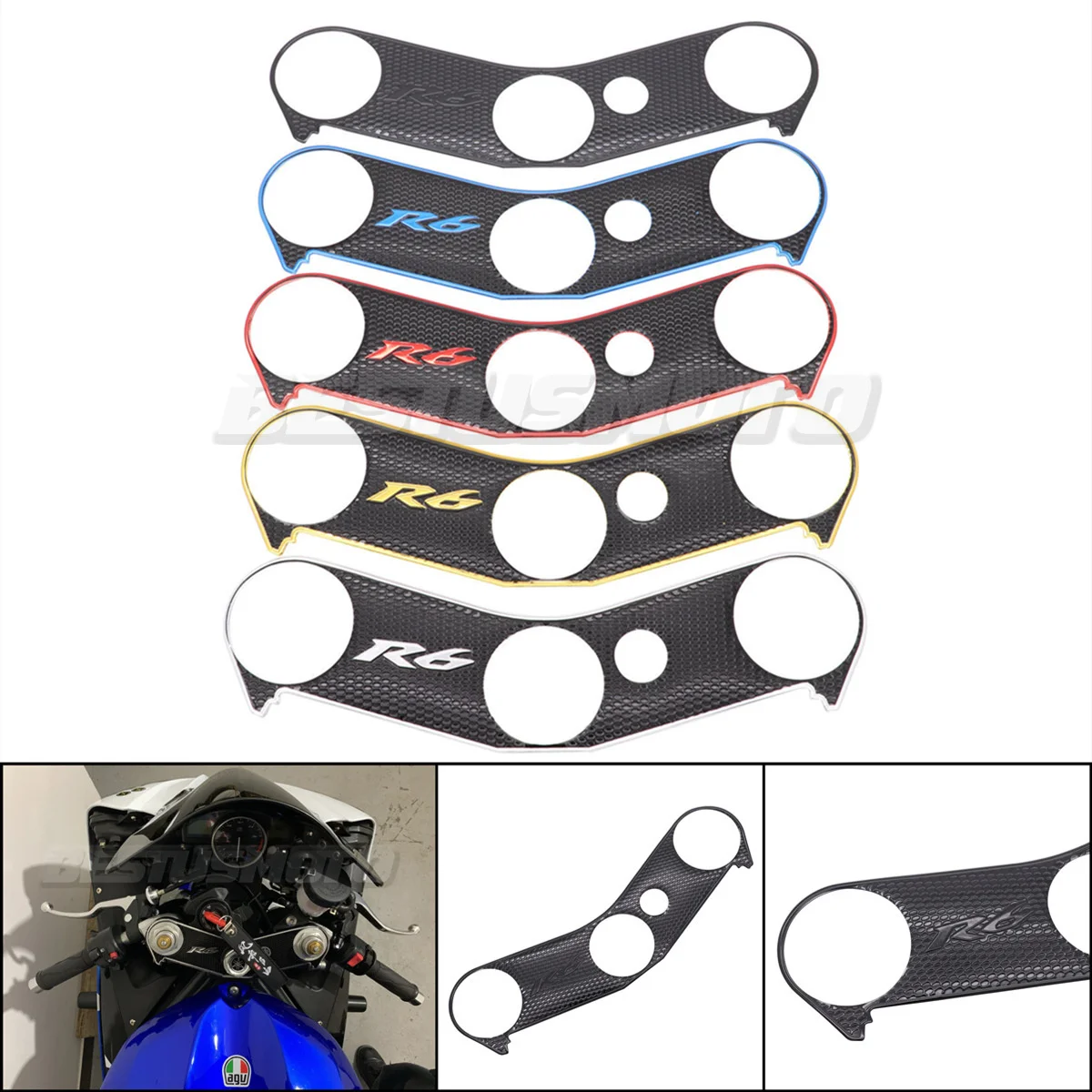 Motorcycle Top Triple Clamp Yoke Sticker For Yamaha YZF R6 YZFR6 YZF600 2006 2007 2008 2009 2010 2011 2012 2013 2014 2015 2016 for yamaha yzf r6 yzf r6 yzfr6 2005 2016 2015 2014 2013 2012 2011 accessories folding extendable brake clutch levers logo yzf r6