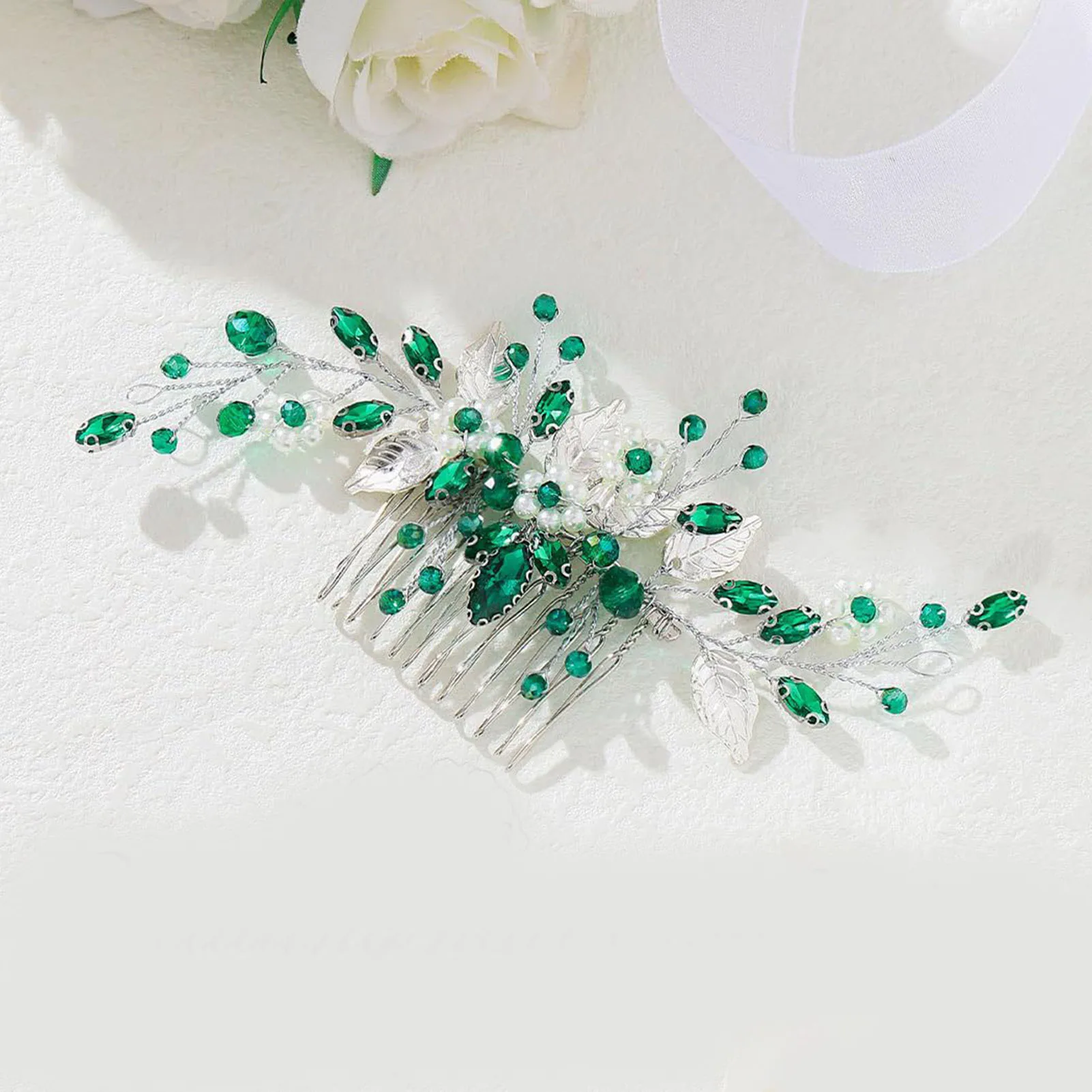 Luxury Crystal Hair Comb Hairpin For Women Bride Flower Hair Clip Pin Headpiece Bridal Wedding Accessories Jewelry Comb