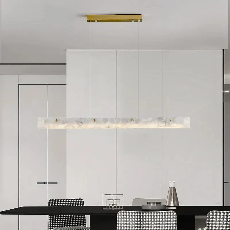 

Top quality Long Marble Pendant Light for Home Decoration Marble Chandelier indoor lighting Luxury Hanging lamp