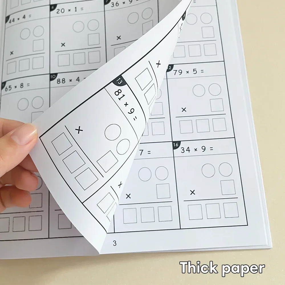 32 Pages Child 2 Digit Math Multiplication Exercise Book Math Arithmetic Practice Workbook for Grade 3-5 of Primary School 4