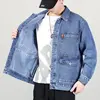 Mens Workwear Denim Jaet for Construction Site Wear Multi-ket Arc Welding Resistant to Dirt And Wearable Long Sve Coat