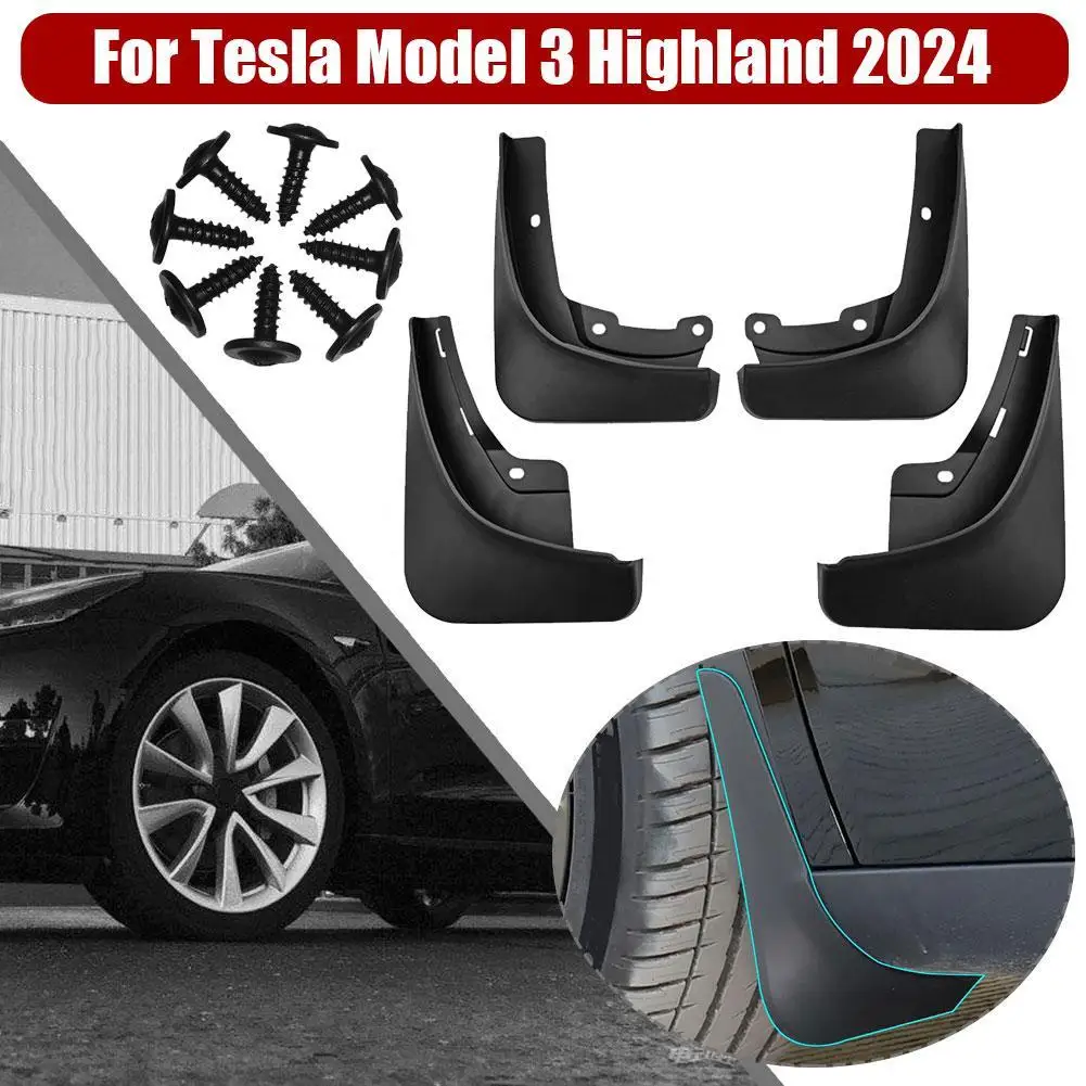 

Брызговики для Tesla Model 3 Highland 2016-2024, защита от грязи, защита краски автомобиля, защита от грязи, брызговики, аксессуары для автомобиля, новинка 2024