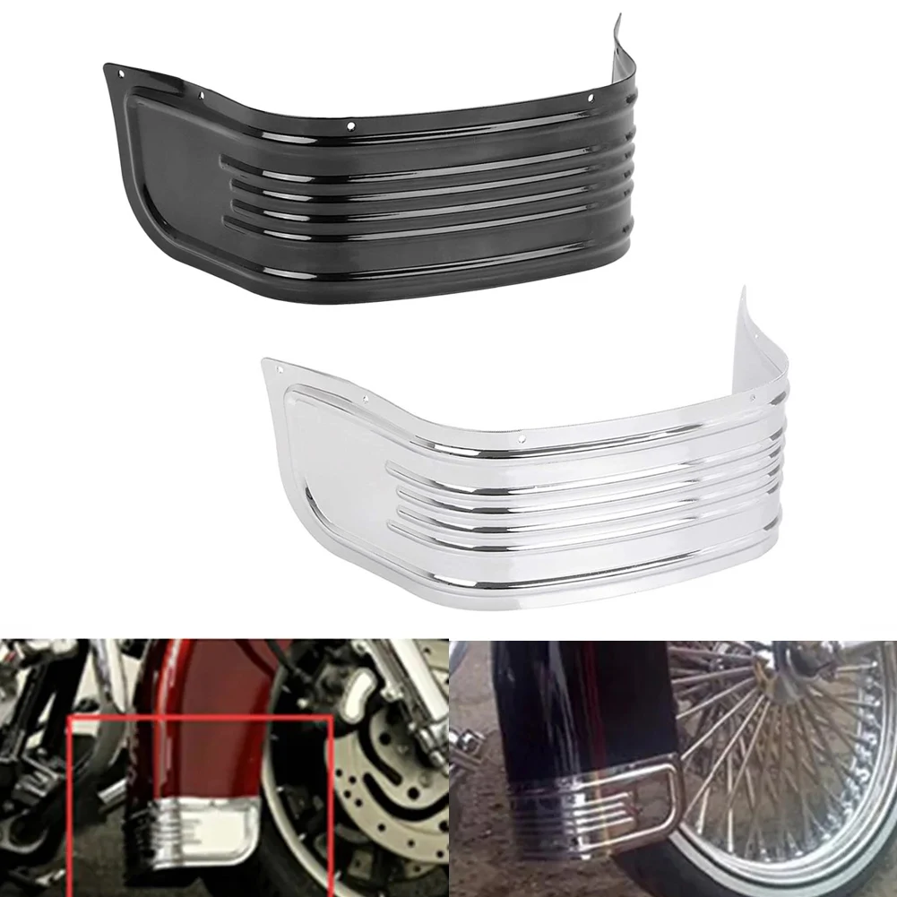 

Chrome/Black Motorbike Front Fender Trim Skirt Protection Guard For Harley Touring Electra Glide Softail FLHR FLHX 1980-2013