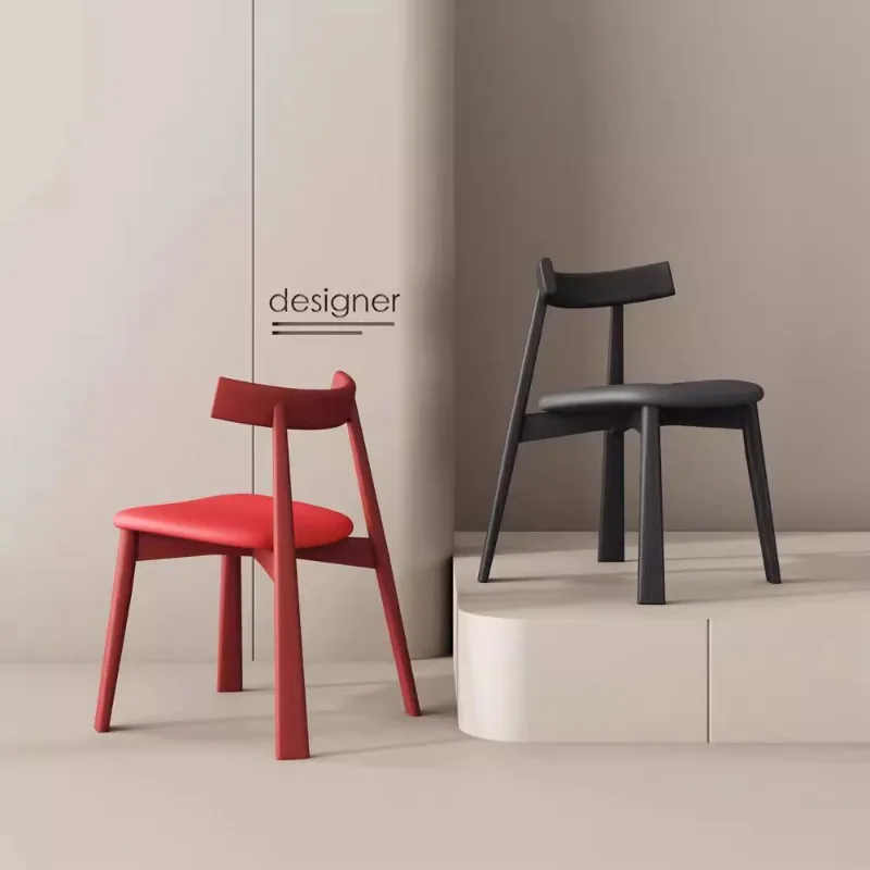Nordic Solid Wood Dining Chair Home Mid-Century New Chinese Hotel Restaurant Luxury Backrest Chair Italian Minimalist Ash Wood