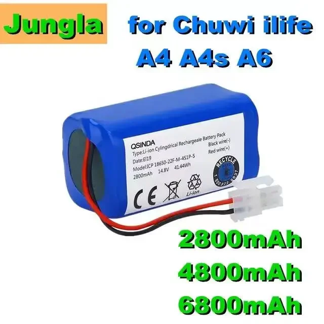 

100% original Rechargeable Battery 14.8V 6800mAh robotic vacuum cleaner accessories parts for Chuwi ilife A4 A4s A6