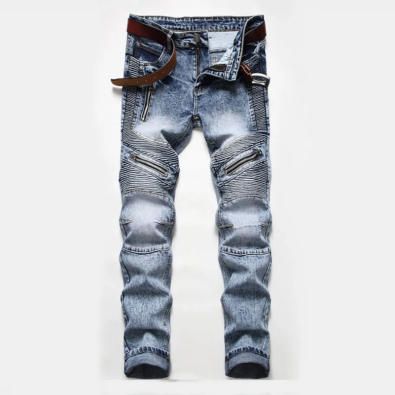 

Модные мужские винтажные байкерские повседневные джинсовые брюки Mcikkny на молнии пэчворк потертые джинсовые брюки облегающая уличная одежда