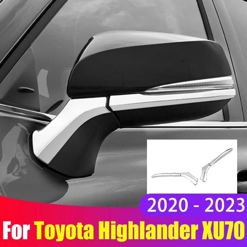 

2Pcs Car Rearview Side Wing Mirror Base Cover Trim Exterior Moulding Strip For Toyota Highlander XU70 Kluger 2020 2021 2022 2023