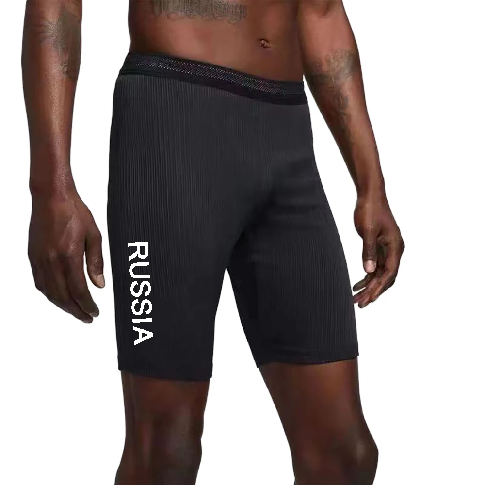 RUSSIA Running Sportswear Men's Sports Lycra Running Man Tights Trousers Leggings Pants Gym Fitness Shorts Male Marathon