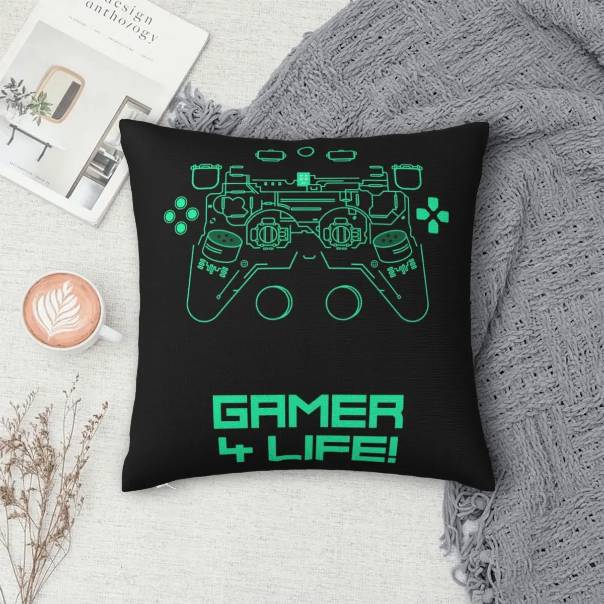 

Gamer 4 Life Gamepad Pillowcase Polyester Pillows Cover Cushion Comfort Throw Pillow Sofa Decorative Cushions Used for Home