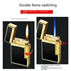New Dual Fire Switch Butane Gas Lighter Metal Windproof Smoking Accessories Butane Gadgets Men's Gift 3