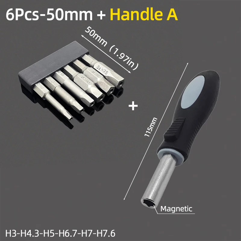 uxcell U-Shaped Bits Set 5pcs 1/4 Inch Hex Shank Magnetic U4 U5 U6 U7 U8 Screwdriver Bit Set 65mm Length S2 Screw Driver Kit - 1420