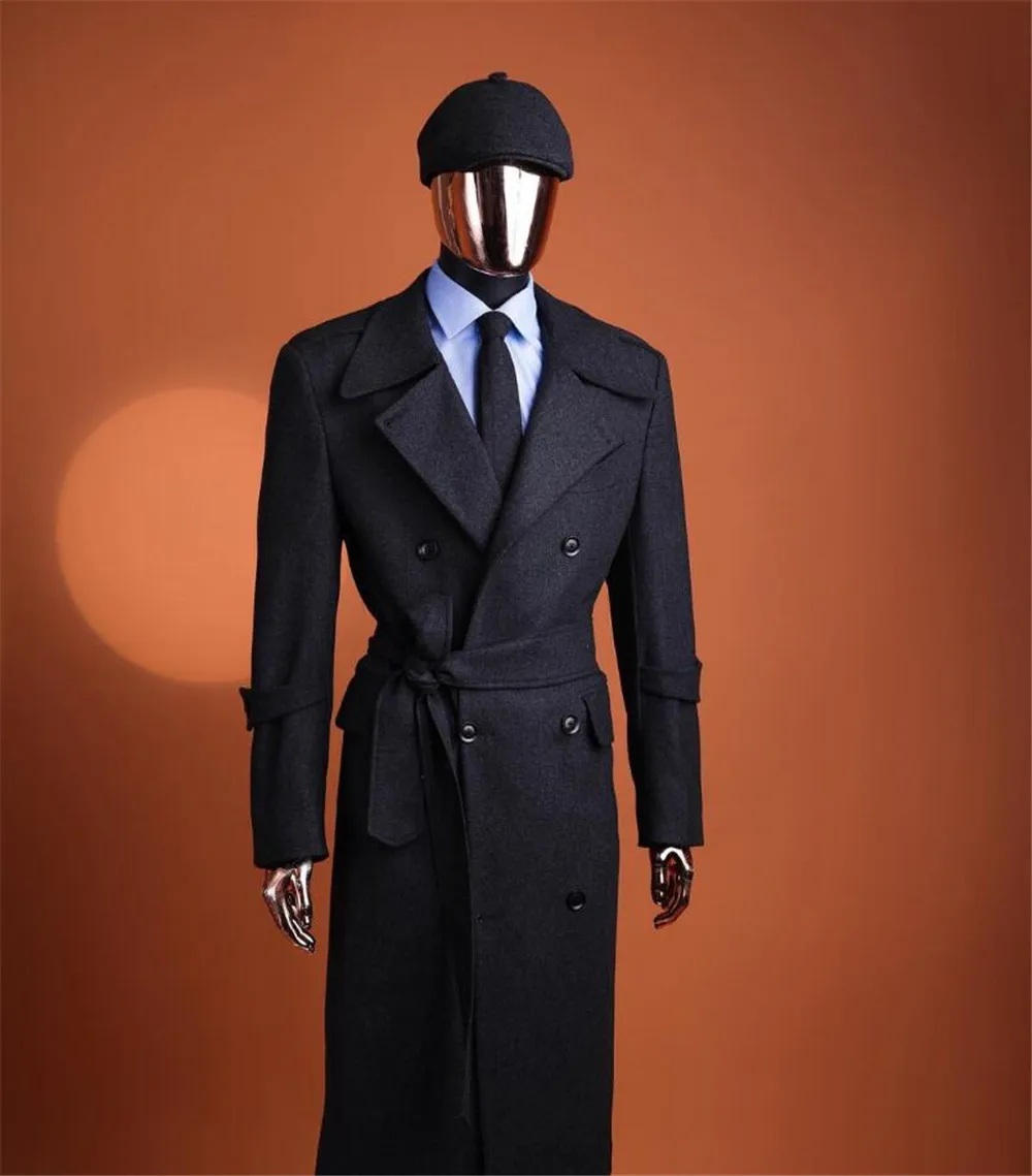 Trench Coat Prom Men's Suit Jackets Custom Made Woolen Trench
