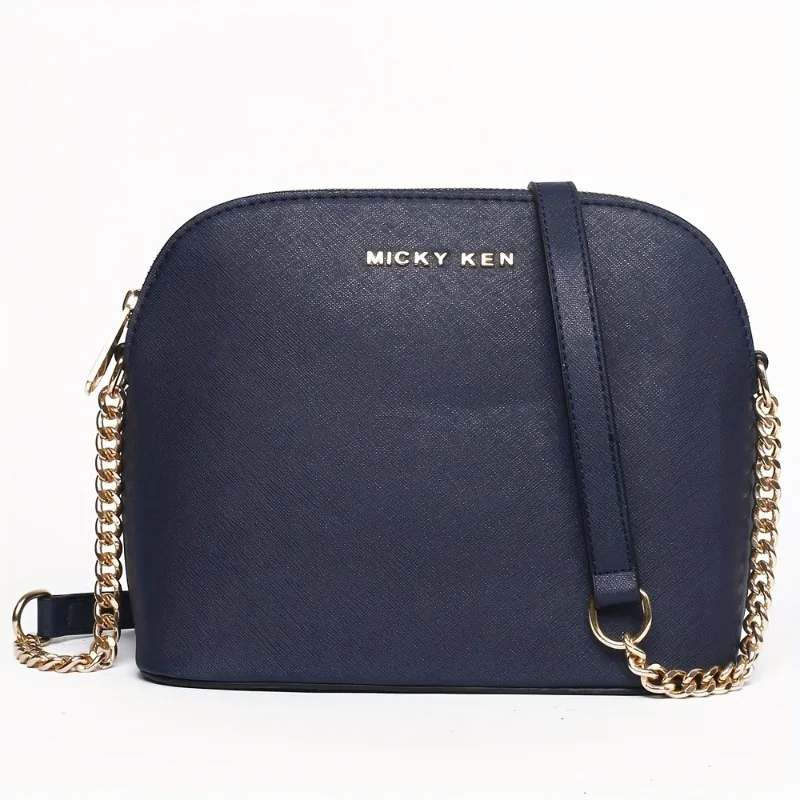 Women Luxury Chain Crossbody Bag Lady Classic Letter Decor Shell Purse Female Fashion Shoulder Bag With Zipper