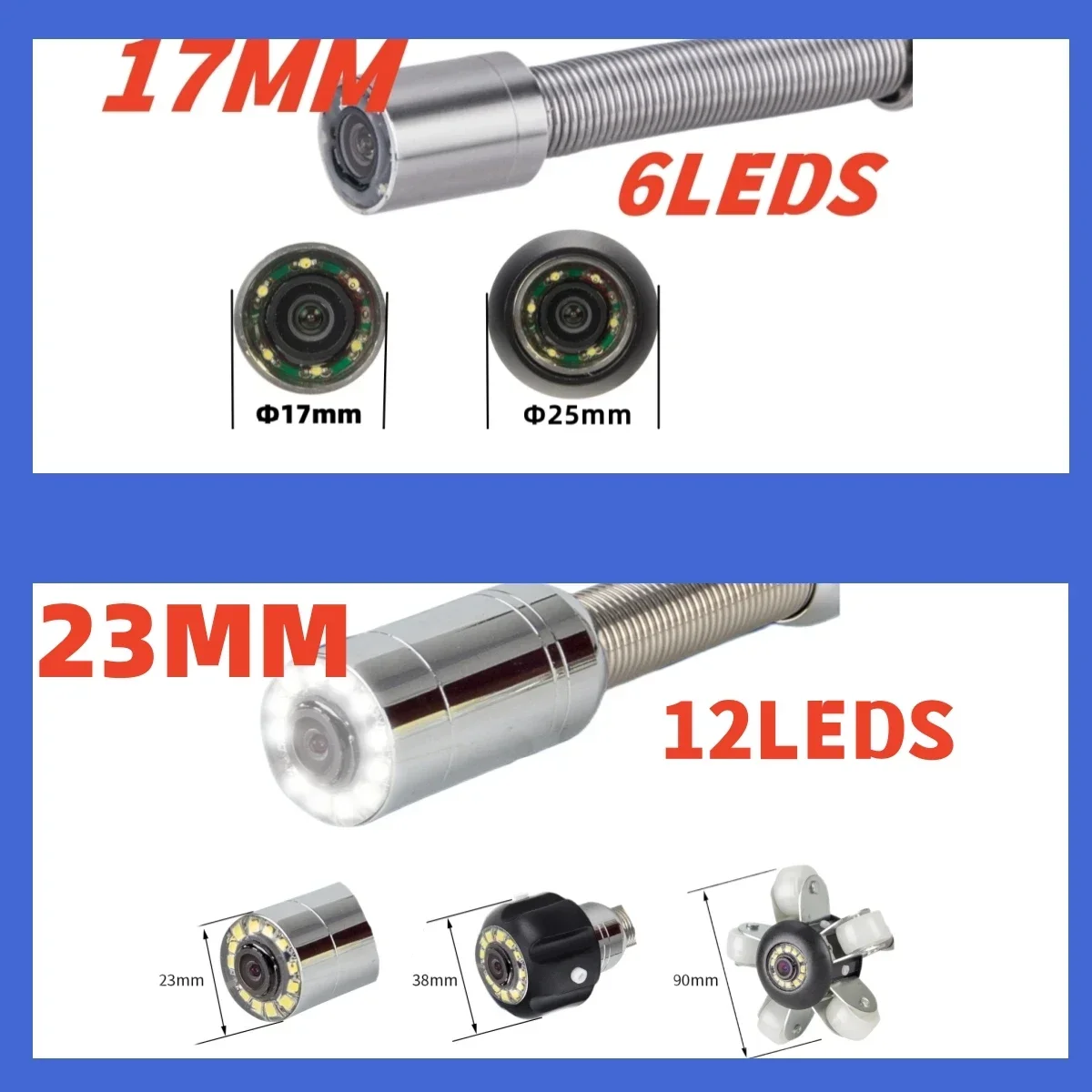 Sewer Pipe Inspection Camera DVR 16GB Video Recording,SYANSPAN Drain Industrial Endoscope Waterproof 8500MHA Battery 20/30/50M 3