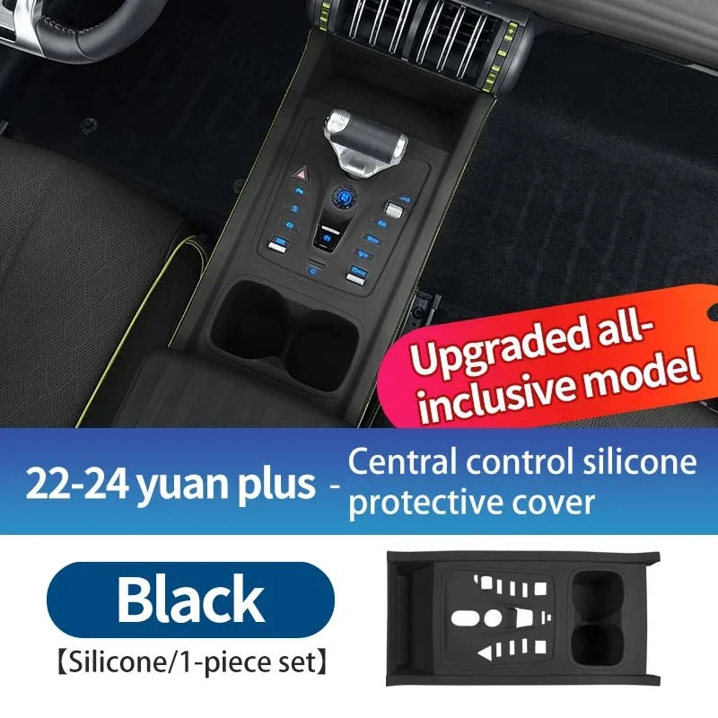 For Byd Yuan Plus Atto 3 2022-2024 Car LHD Central Control Button Full Silicone Pad Non-slip Scratch-resistant Protective Cover