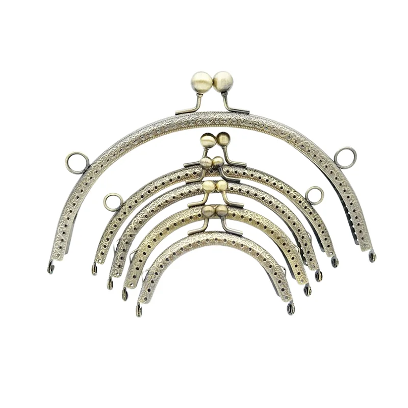 8.5/10.5/12.5/15/20.5cm Silver Bronze Basic Semicircle Metal Purse Frame Kiss Clasp Lock DIY Bag Accessories