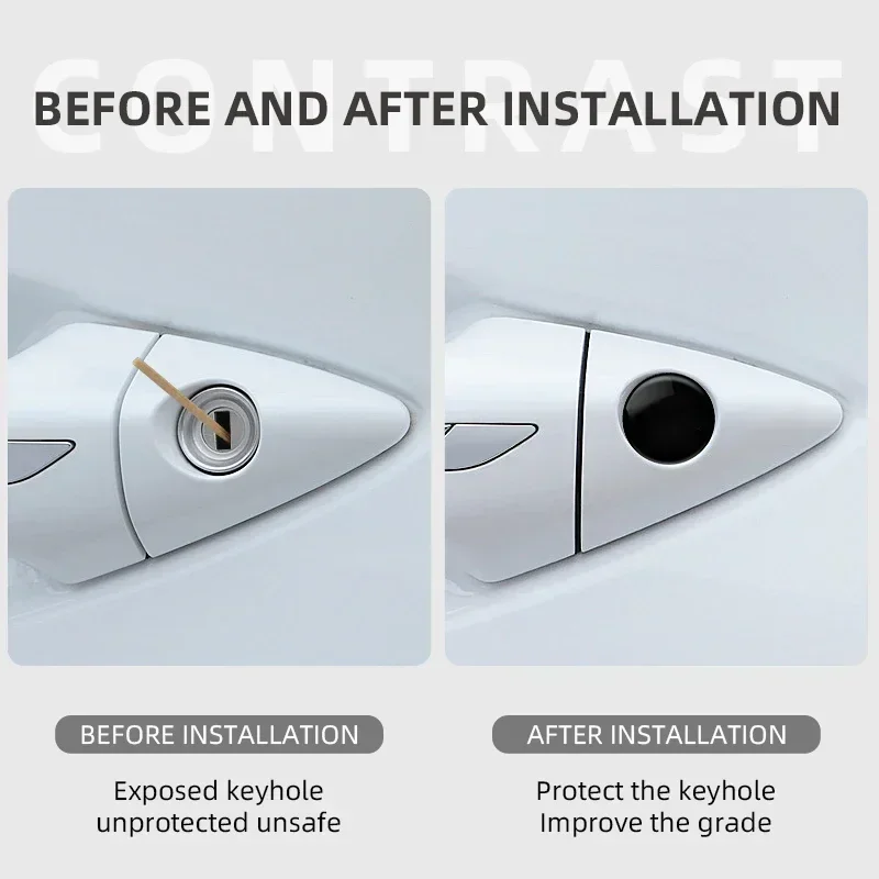 4pcs Car Handle Door Keyhole Lock Core Protective Cover Stickers for BMW Mercedes Benz Audi Volkswagen Ford Volvo Renault Jeep