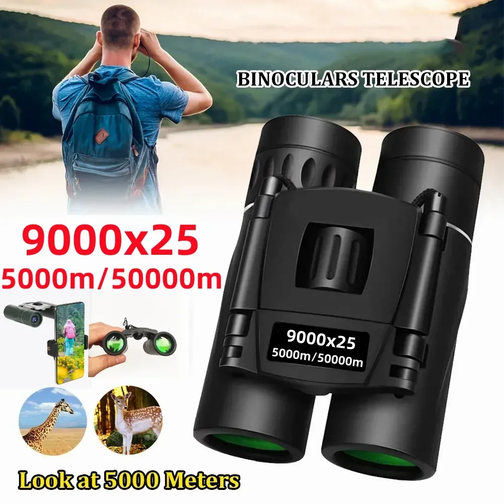Telescope Binoculars 9000x25 HD Folding Mini Long Range For Hunting Sports Outdoor Camping
