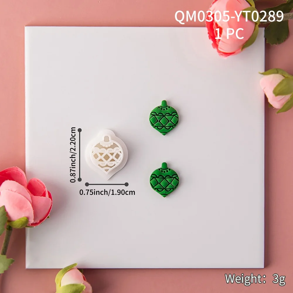1PC Weihnachten Serie Polymer Clay Cutter Elch/Ornamente Formen DIY Ohrring Schmuck Anhänger Formen, Der Ton Schneiden sterben Werkzeuge – Detail 8
