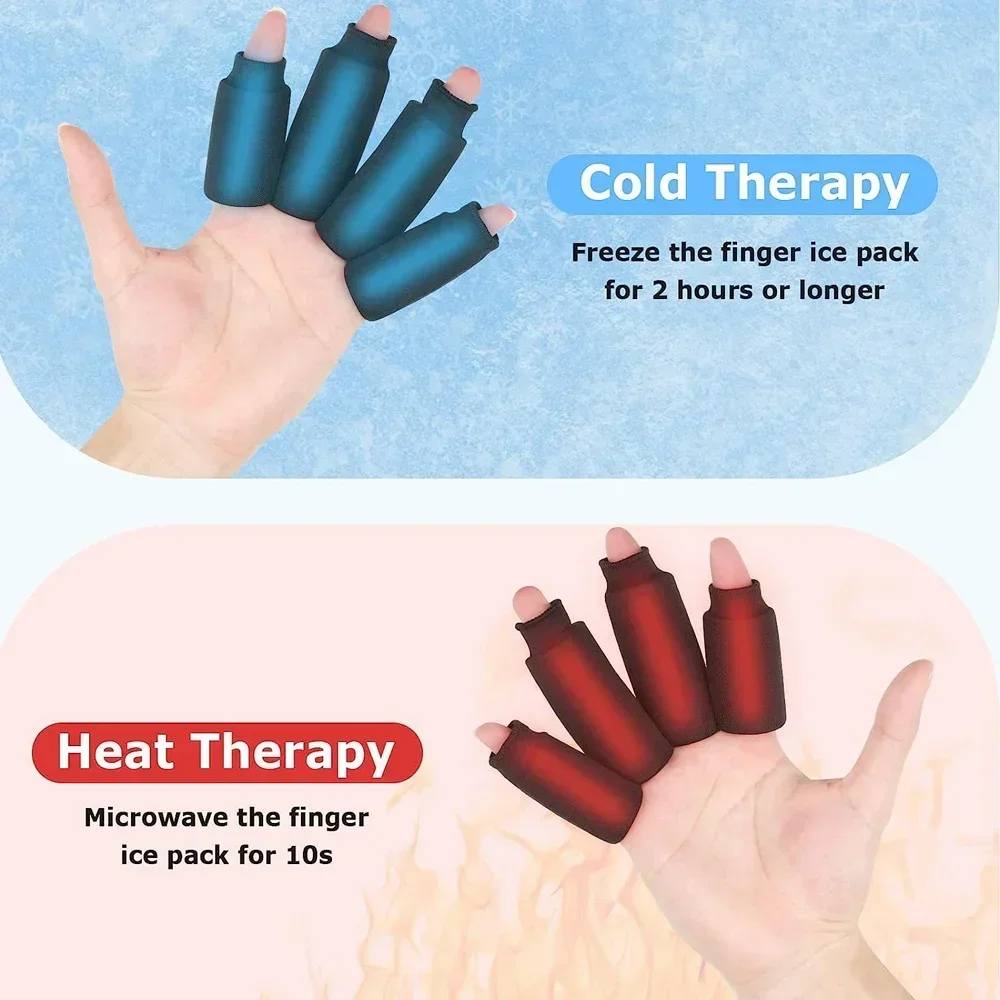 Finger Sleeves Gel Ice Pack Lasting Cold Compress Reusable Finger Brace Ice Packs for Injuries Arthritis Tendonitis Gout Sprains