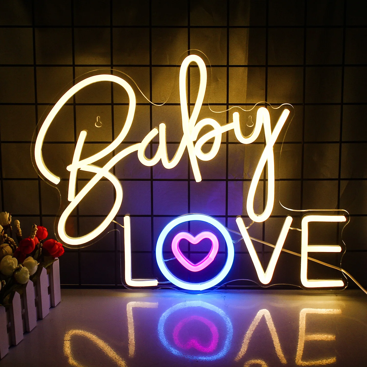 

Baby Love Neon Light Party Wedding Confession Proposal Decor Light Mural Romantic Personality on Wall Decoration Neon LED Light