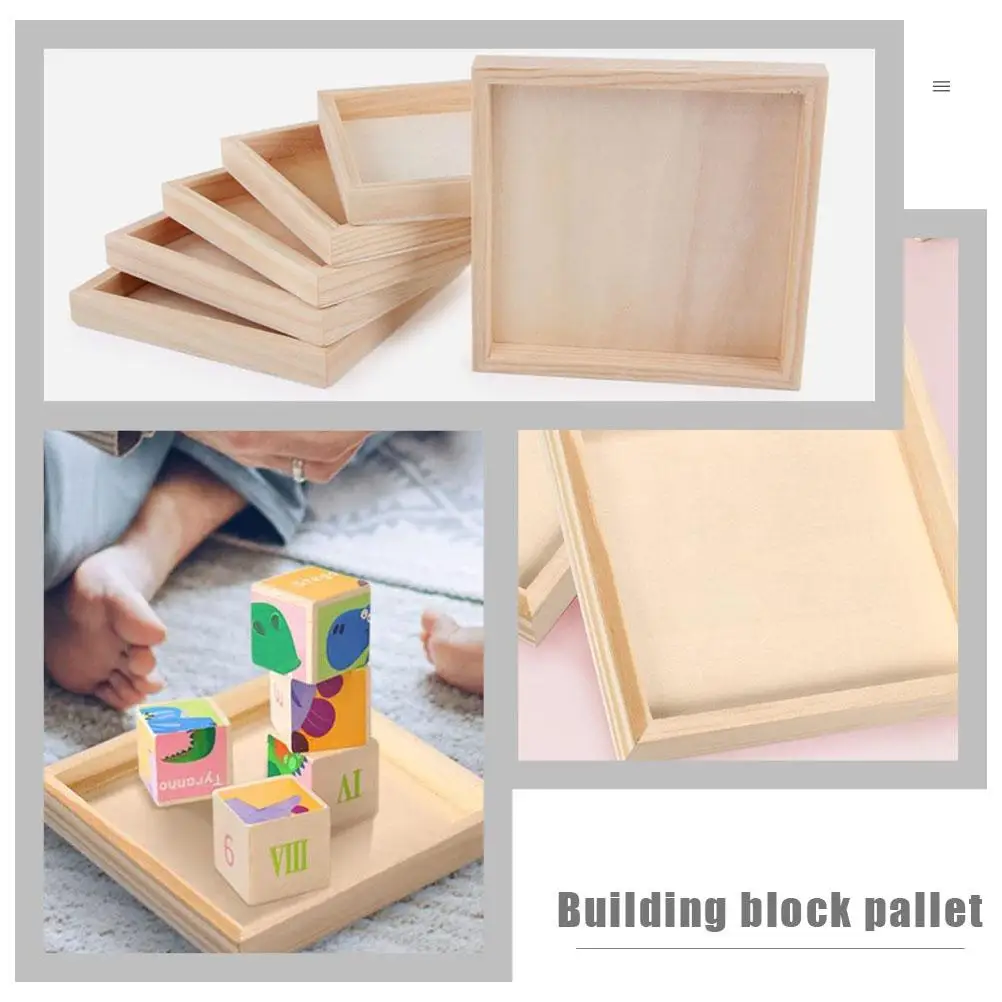 4 Pcs Puzzle Trays 12 3cm Wood Storage ganizer For 3D Puzzle Toy Blocks Sorting Unfinished Tray Eco Friendly Wooden 4